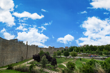The Fortifications of Diyarbakir, sightseeing landmark enclosing the historical district in...