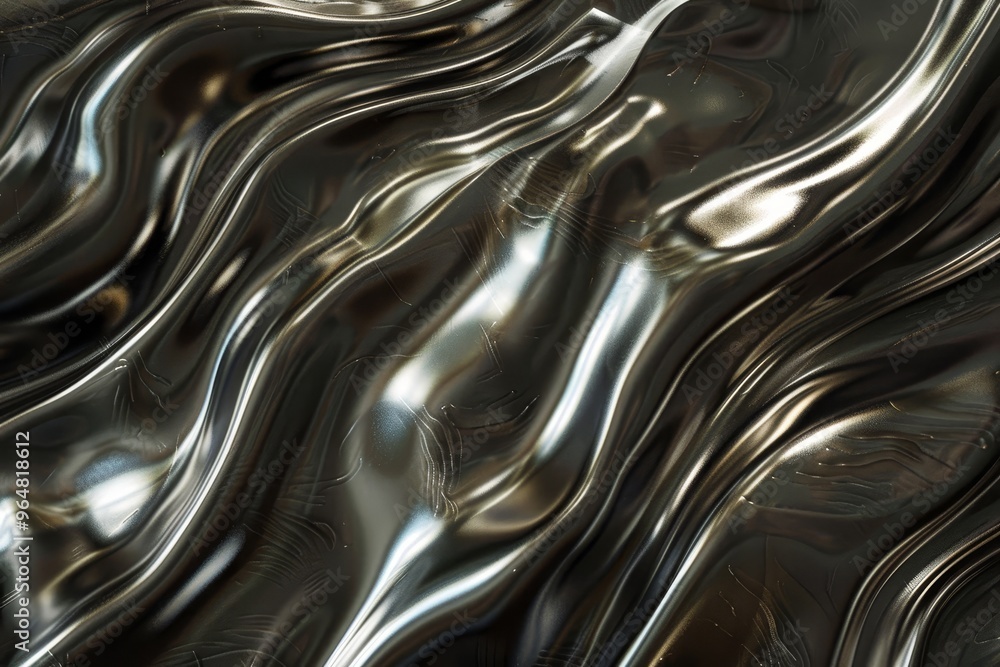 Poster a mesmerizing display of fluid patterns on a shiny surface creates an impression of movement, with s