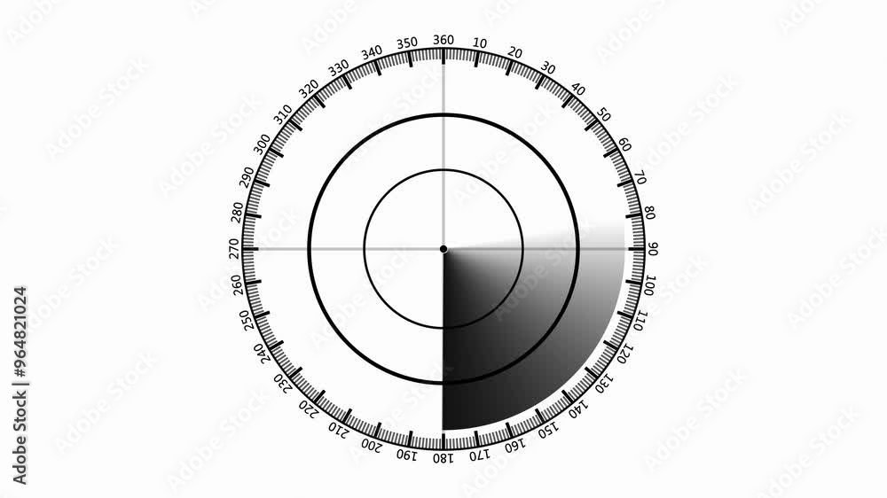 Poster Dark whit  radar Navigation is looking for objects. Simple Radar Scanning with Black background. signal for virus etc.