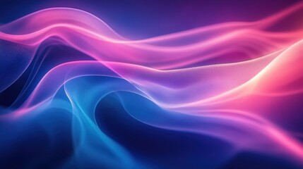 Abstract Wavy Pattern with Glowing Pink and Blue Hues