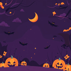 Fototapeta premium halloween background with pumpkins