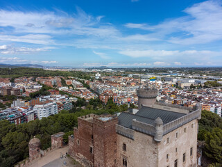 Naklejka premium castelldefels castle seen from the air.