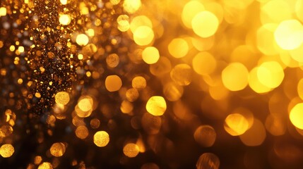 Obraz premium Golden Festive Glow. Abstract Background with Glistering Bokeh Lights
