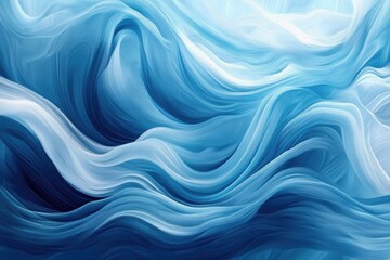 Abstract Blue Elegance: Soft Flowing Waves in Futuristic Digital Design