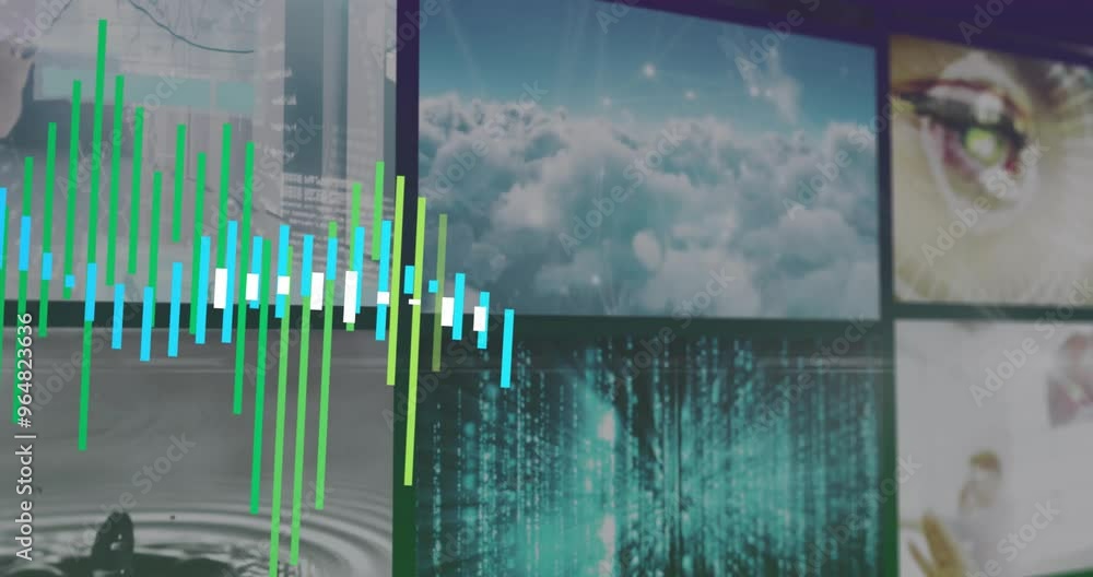 Canvas Prints Animation of financial data processing over screens