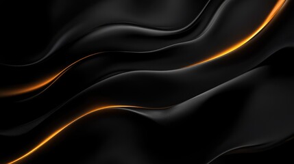 Fototapeta premium Dark Elegance. Abstract Black Textured Background with Shiny Curves and Soft Lines