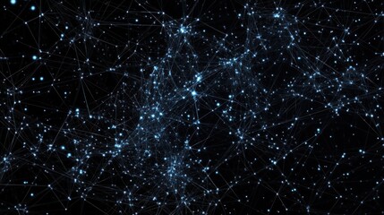 Fototapeta premium Abstract Network with Blue Glowing Points