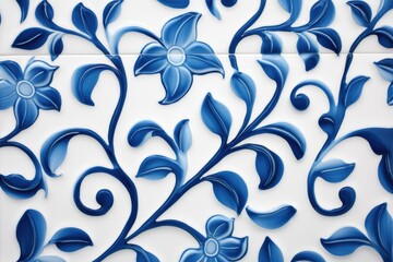 Elegant blue floral design on a textured surface, perfect for home decor and interior design themes.