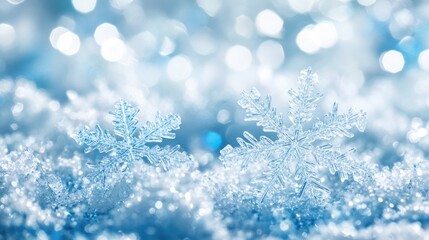 Christmas Snowfall Celebration in Glacial Blue Winter Wonderland