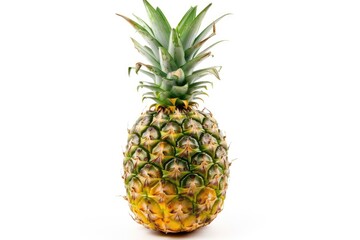 Fresh pineapple on a clean white surface