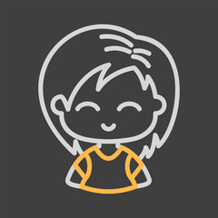 Beautiful young woman with short hair vector icon