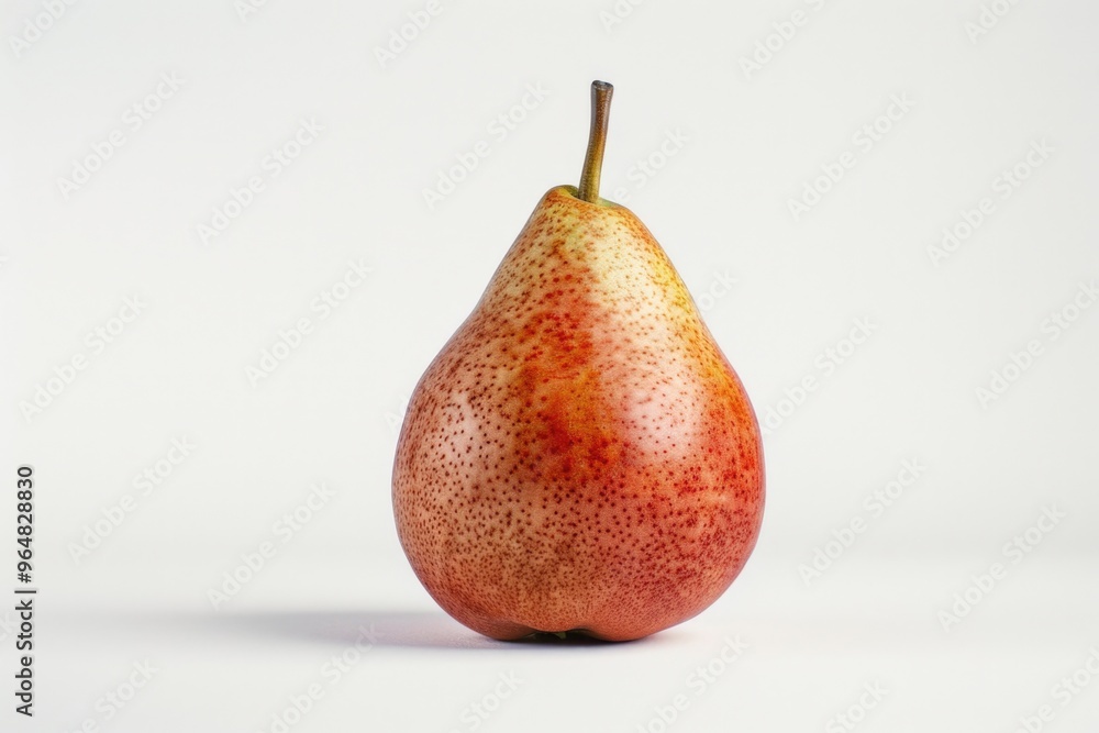 Wall mural a single red pear sits on a clean white surface