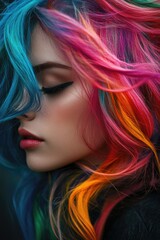 Fototapeta premium Woman with colorful hair