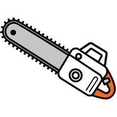 Chainsaw Icon Vector Illustration Material. chainsaw vector icon style clipart.