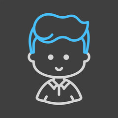 Man boy character face avatar vector icon
