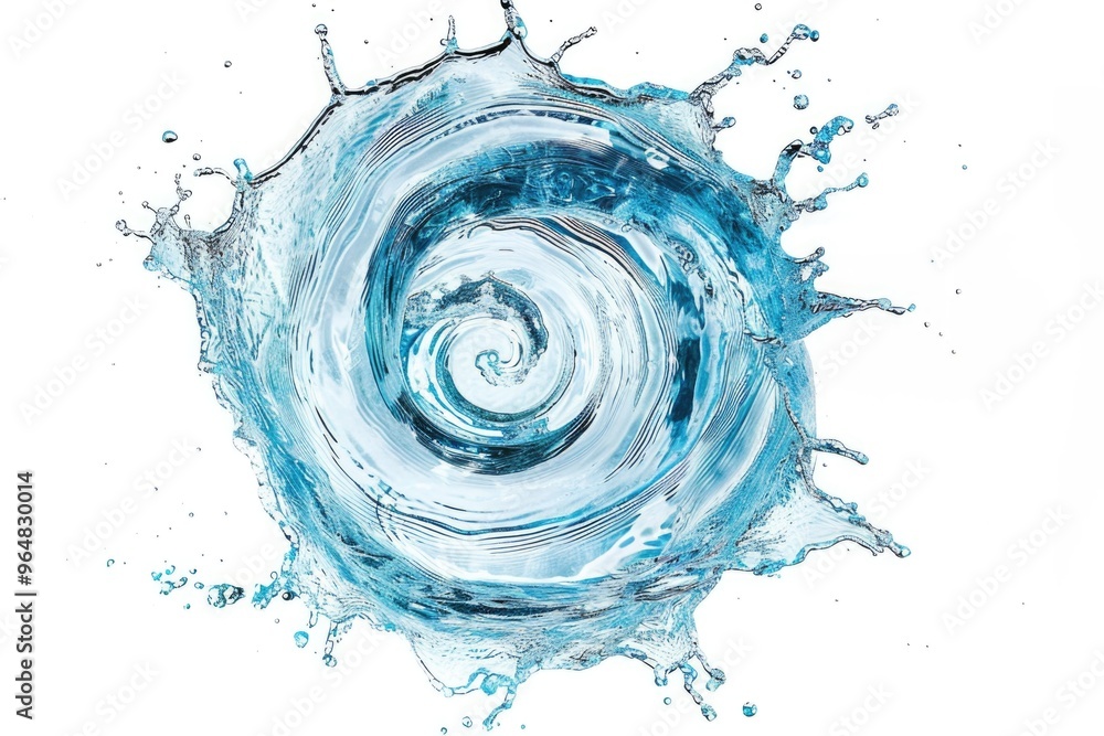 Poster A close-up shot of a water splash on a white surface, perfect for adding movement and texture to your design