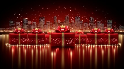Happy Holidays, season's greetings and new year vector template with Christmas element decoration. ai generated