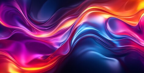 Abstract artwork featuring swirling, vibrant colors of red, orange, purple, and blue. The fluid paint creates dynamic, flowing patterns, perfect for modern interior design or digital projects
