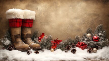 Happy Holidays, season's greetings and new year vector template with Christmas element decoration. ai generated