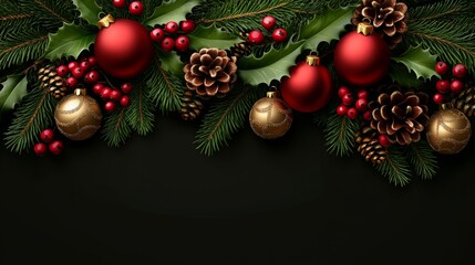 Happy Holidays, season's greetings and new year vector template with Christmas element decoration. ai generated
