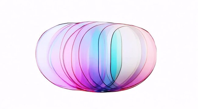 Abstract transparent colored petals of multi-colored petals, the movement of a fantastical object is mesmerizing.