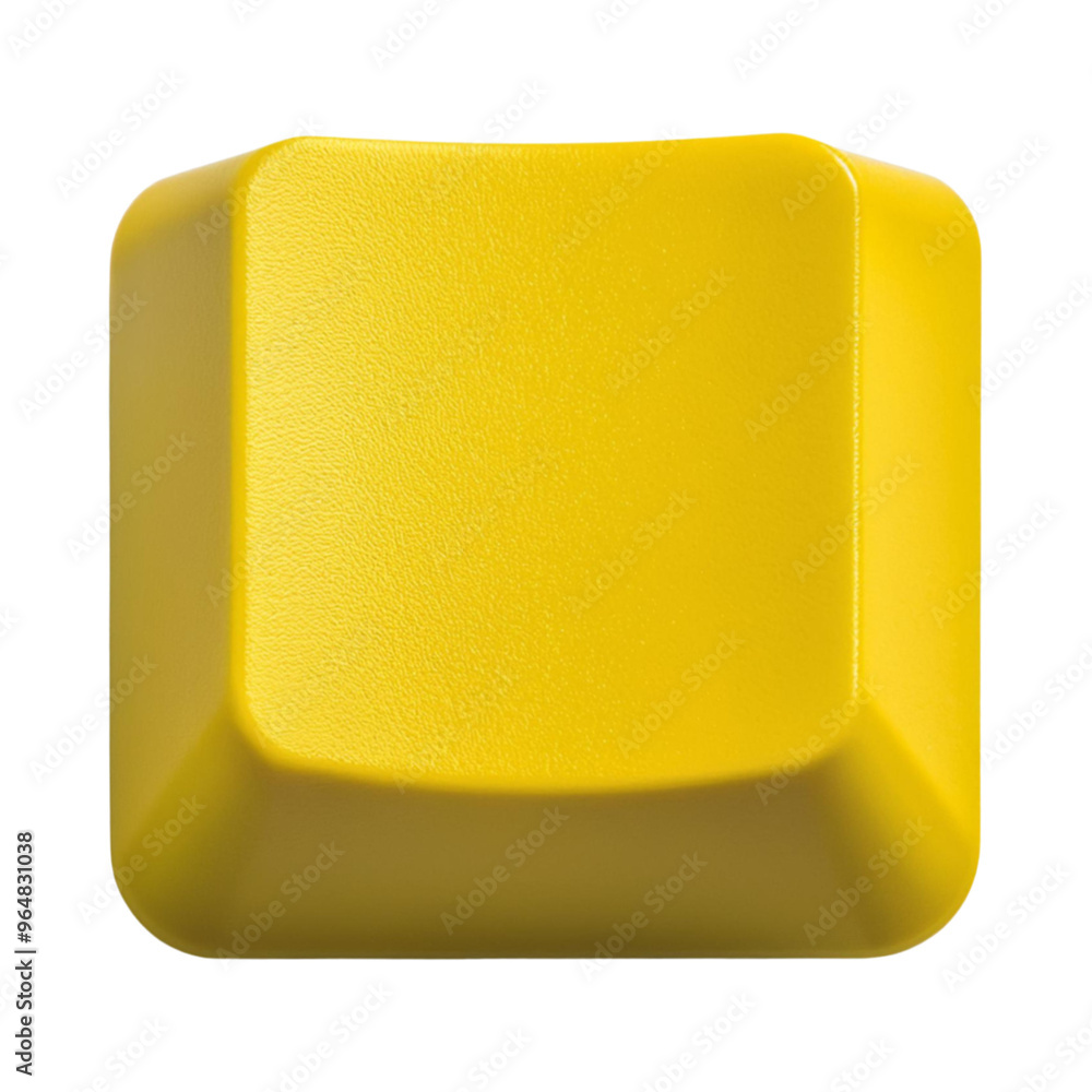 Poster yellow keyboard key cap mockup isolated on transparent background