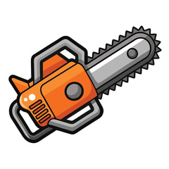 Chainsaw Icon Vector Illustration Material. chainsaw vector icon style clipart.