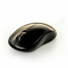 Black Computer Mouse on White Background. Generative ai