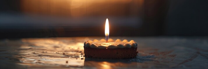 Candle shaped like the number zero on a birthday cake