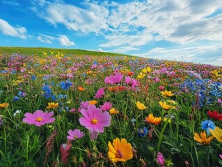 Fototapeta premium Flowers in a sunny meadow