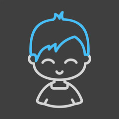 Man boy character face avatar vector icon