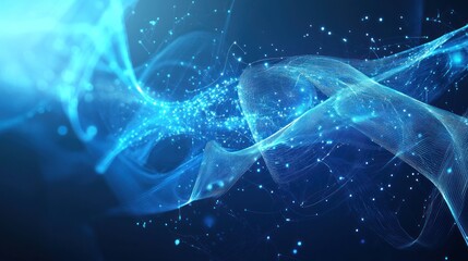Obraz premium Abstract Blue Wave of Light