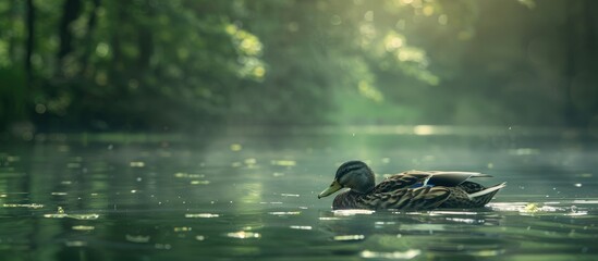 Duck Swimming In The Lake