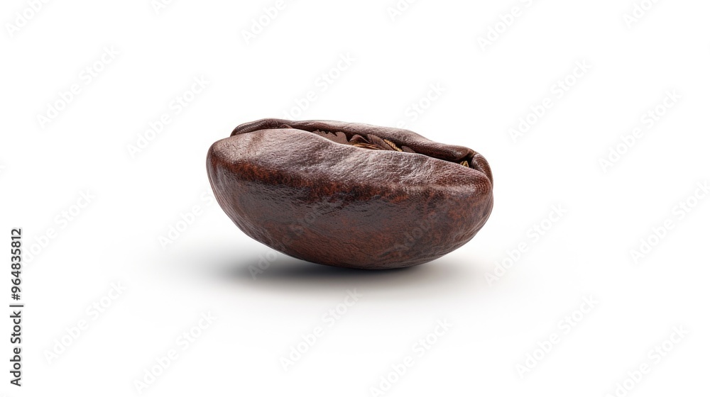 Aufkleber A high-quality image of a single coffee bean on a white background, ideal for use in food and drink related projects or as a decorative element