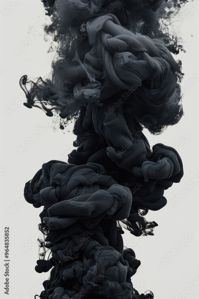 Poster a black and white photo of smoke in the air, often used as a background or to add mystery to an imag
