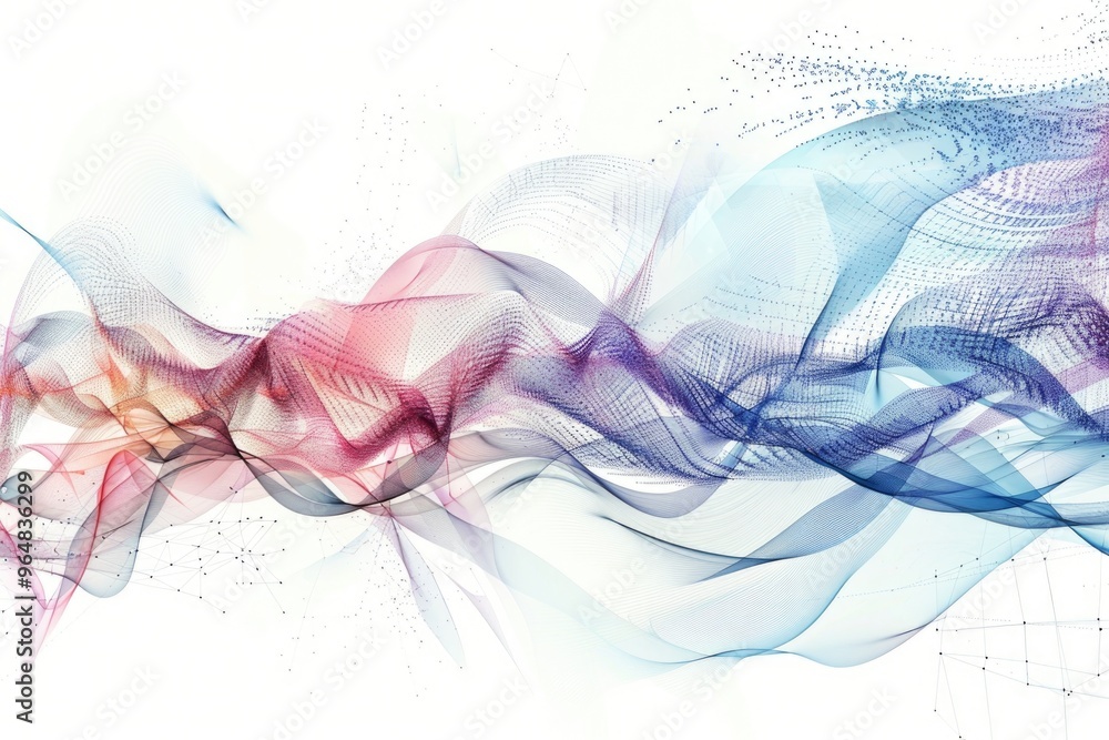 Poster A vibrant display of colorful lines forming a wavy pattern, great for use in illustrations, graphics, and designs