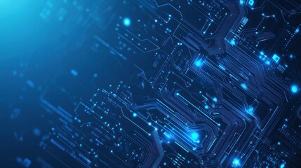 Abstract Blue Circuit Board Background