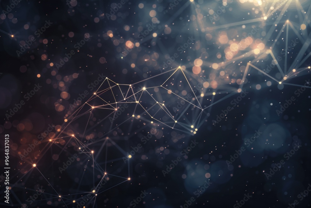 Aufkleber A dark background featuring geometric patterns with dots and lines