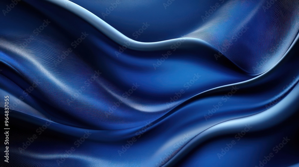 Sticker abstract blue waves