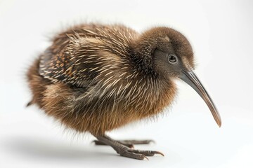 A close-up shot of a small bird perched on a white surface