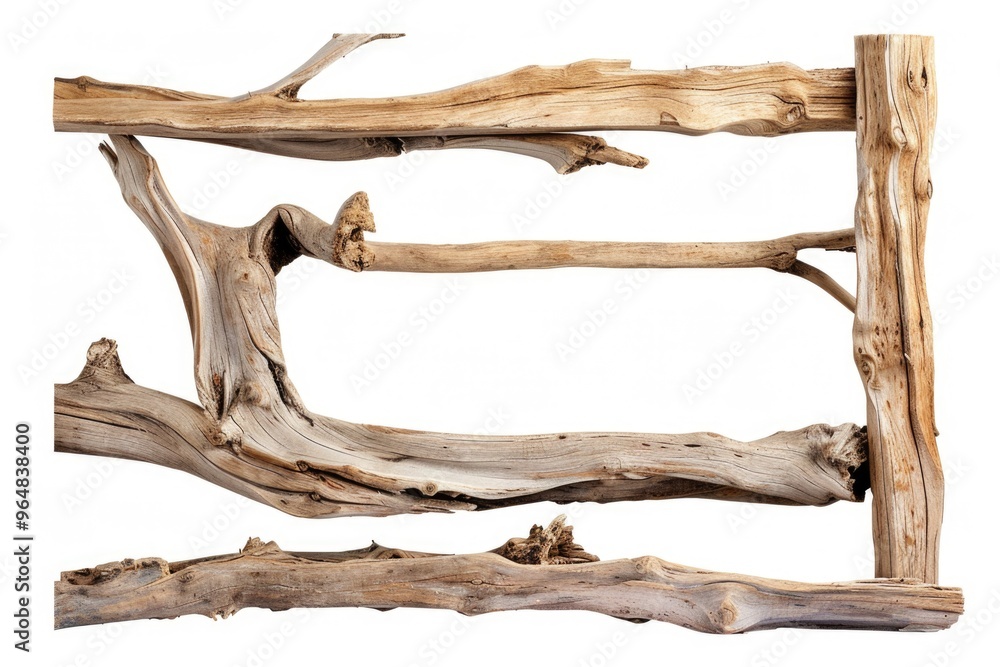 Poster a detailed shot of weathered driftwood with intricate textures and patterns
