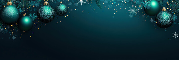 beautiful christmas balls banner with text space
