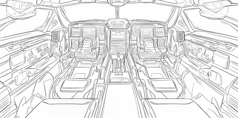 Image of a futuristic sci-fi spaceship interior with intricate design elements and imaginative concept art