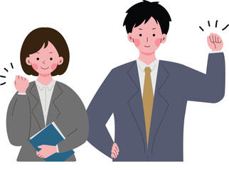 新入社員の男女のイラスト