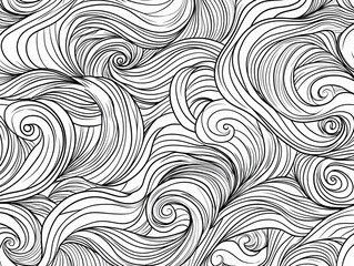 Intersecting geometric patterns in black and white Line art illustration
