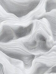 The illustration features a 3D topographic map that features abstract representations of hills, valleys, and mountains. The wavy background enhances the geographical and cartographic theme