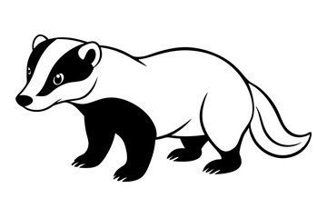 Badger silhouette vector illustration