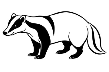 Badger silhouette vector illustration