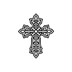 Gothic Cross with Ornate art vector