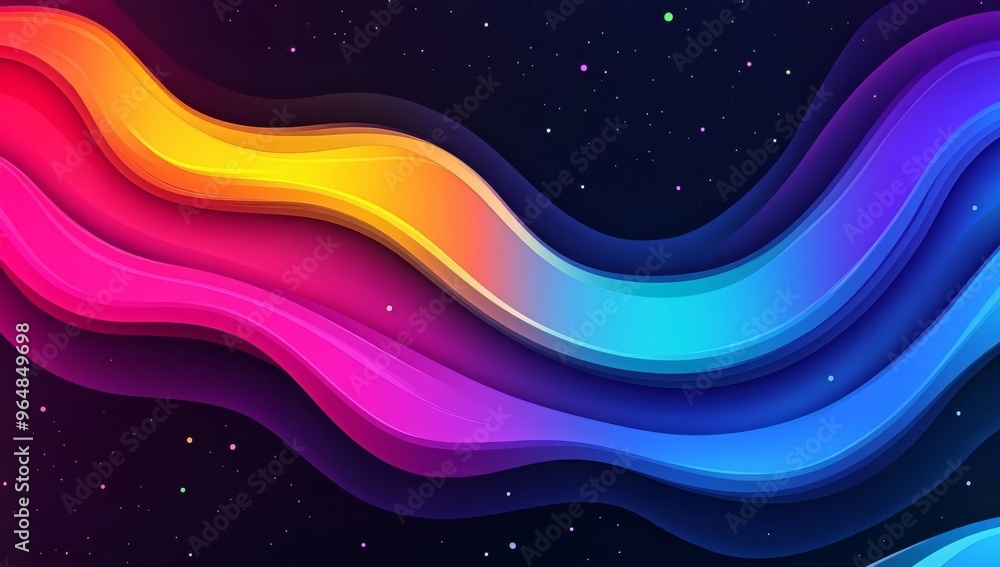 Aufkleber an abstract illustration with a colorful background in a line art style